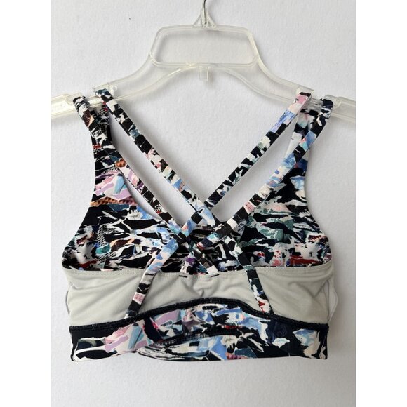 Lululemon Size 6 Multicolor Energy Bra Longline Strappy Sports Bra With Crisscro - Picture 7 of 9
